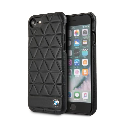 BMW iPhone 6/7/8 Signature Embossed Hexagon Leather Hard (BMHCP7HEXBK) hátlap, tok, fekete