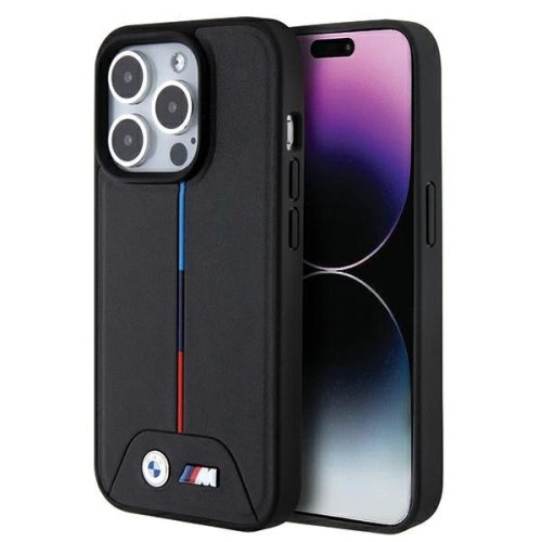 BMW BMHMP15L22PVTK iPhone 15 Pro 6.1" Quilted Tricolor MagSafe hátlap, tok, fekete