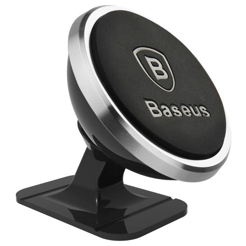 Baseus 360 Magnetic univerzális mágneses autós telefontartó műszerfalra, ezüst