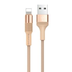   Borofone BX21 8 pin USB Lightning adat- és töltőkábel, 2,4A, 1m, arany