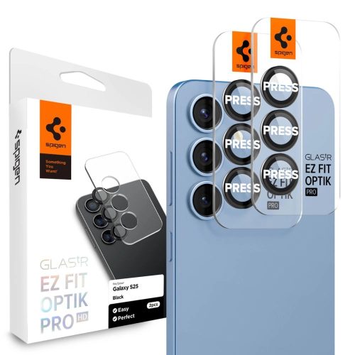 Spigen Optik Pro HD Glas.TR "EZ FIT" Camera Protector 2szt Samsung Galaxy S25 Plus kameravédő