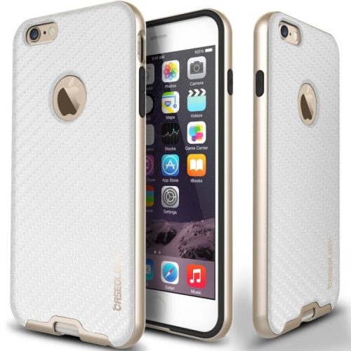 Caseology iPhone 6 Plus Bumper Frame Series Carbon, tok, arany-fehér