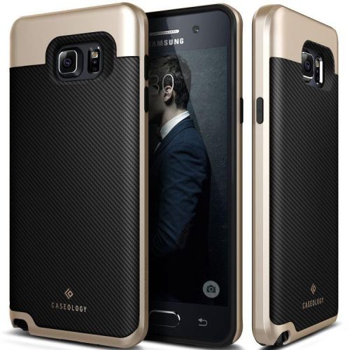 Caseology Samsung Galaxy Note 5 Envoy Series Carbon hátlap, tok, arany-fekete