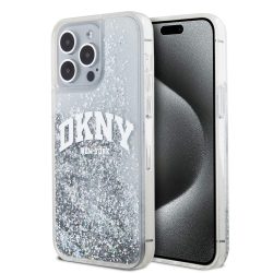   DKNY iPhone 15 Pro Max Liquid Glitter Arch Logo DKHCP15XLBNAET hátlap, tok, átlátszó