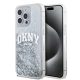 DKNY iPhone 15 Pro Max Liquid Glitter Arch Logo DKHCP15XLBNAET hátlap, tok, átlátszó