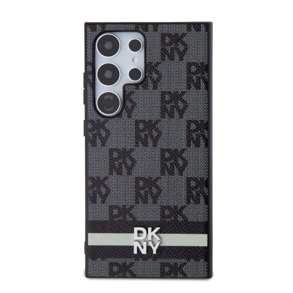 DKNY Samsung Galaxy S24 Ultra PU Leather Checkered Pattern and Stripe DKHCS24LPCPTSSK hátlap, tok, fekete