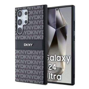 DKNY Samsung Galaxy S24 Ultra PC/TPU Repeat Pattern Tonal Stripe DKHCS24LPRTHSLK hátlap, tok, fekete