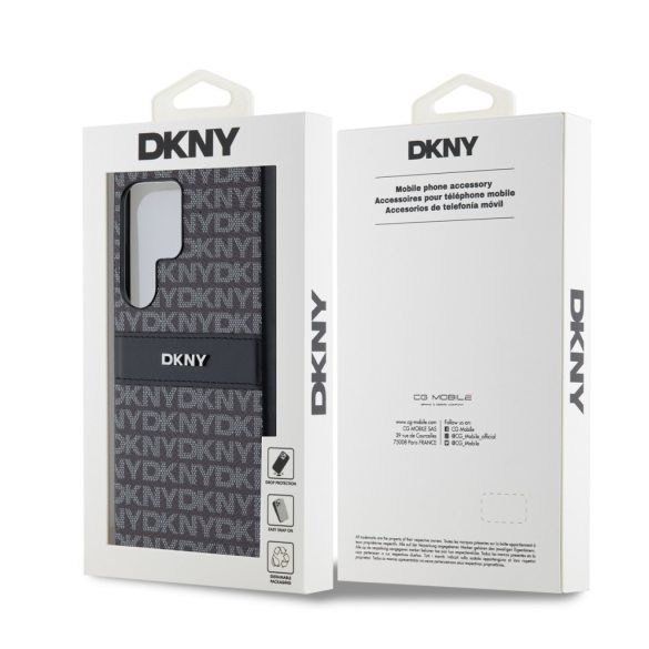 DKNY Samsung Galaxy S24 Ultra PC/TPU Repeat Pattern Tonal Stripe DKHCS24LPRTHSLK hátlap, tok, fekete