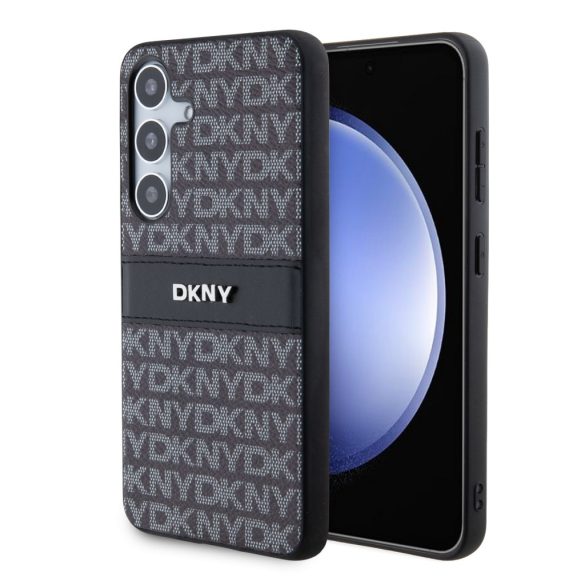 DKNY Samsung Galaxy S24 PC/TPU Repeat Pattern Tonal Stripe DKHCS24SPRTHSLK hátlap, tok, fekete