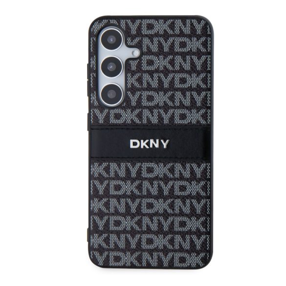 DKNY Samsung Galaxy S24 PC/TPU Repeat Pattern Tonal Stripe DKHCS24SPRTHSLK hátlap, tok, fekete