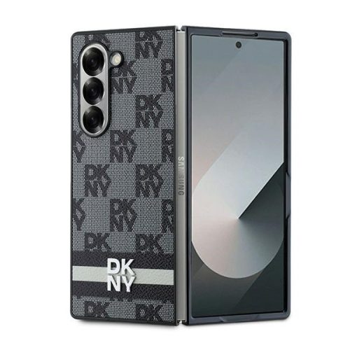 DKNY Checkered Pattern Printed Stripes Samsung Galaxy Z Fold 6 hátlap, tok, fekete