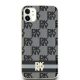 DKNY case for IPHONE 11 Magsafe hátlap, tok DKHMN61HCPTSK Checkered Pattern W/Printed Stripes, fekete