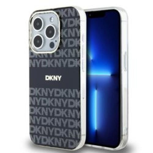 DKNY case for IPHONE 14 Pro Max Magsafe hátlap, tok DKHMP14XHRHSEK Repeat Texture Pattern W/ Stripe, fekete