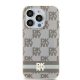 DKNY iPhone 15 MagSafe DKHMP15SHCPTSE hátlap, tok MagSafe PC TPU Checkered Pattern W/Printed Stripes, bézs