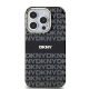 DKNY iPhone 15 MagSafe DKHMP15SHRHSEK hátlap, tok MagSafe PC TPU Repeat Texture Pattern W/ Stripe, fekete