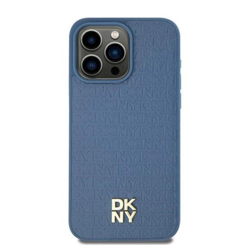 DKNY iPhone 15 compatible with MagSafe DKHMP15SPSHRPSB hátlap, tok MagSafe Pu Repeat Pattern W/Stack Logo, kék