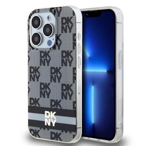 DKNY iPhone 15 Pro Max compatible with MagSafe DKHMP15XHCPTSK hátlap, tok MagSafe PC TPU Checkered Pattern W/Printed Stripes, fekete