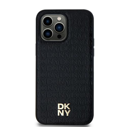 DKNY DKHMS24LPSHRPSK S24 Ultra hátlap, tok Leather Pattern Metal Logo MagSafe, fekete