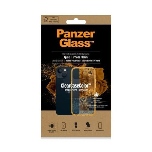 PanzerGlass ClearCase iPhone 13 Mini 5.4" antibakteriális ütésálló tok, sárga