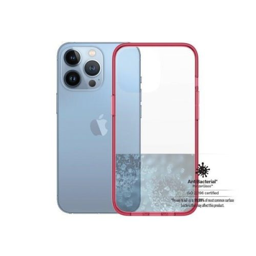 PanzerGlass ClearCase iPhone 13 Pro 6,1" antibakteriális katonai mifemalesítésű tok, piros