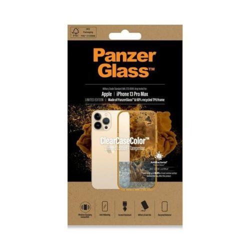 PanzerGlass ClearCase iPhone 13 Pro Max 6.7" antibakteriális katonai mifemalesítésű tok, sárga