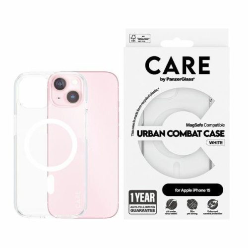 CARE by PanzerGlass Urban Combat tok iPhone 15 6,1" MagSafe, fehér 1417