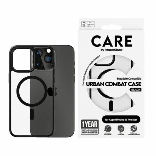 CARE by PanzerGlass Urban Combat tok iPhone 15 Pro Max 6,7" MagSafe, fekete 1428