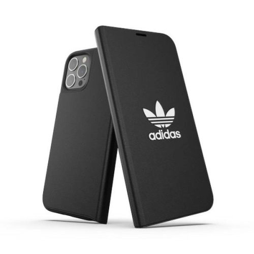 Adidas OR Booklet tok BASIC iPhone 12 Pro Max 6,7", fekete, fehér