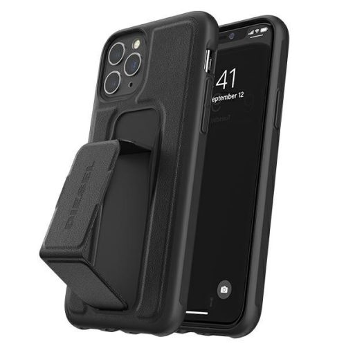 Diesel Grip Case Leather iPhone 12/12 Pro hátlap, tok, fekete