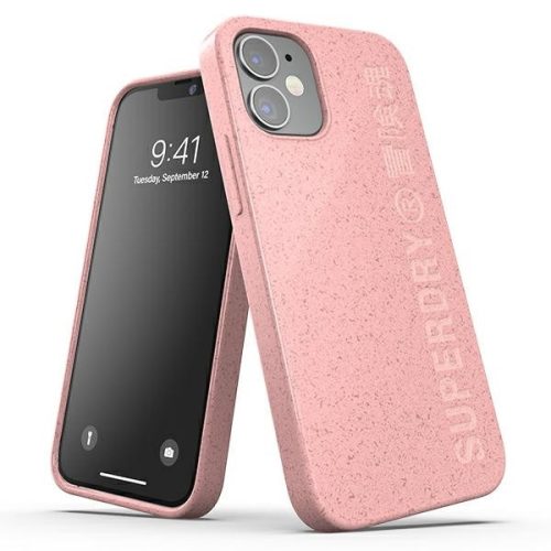 SuperDry Snap iPhone 12 mini komposztálható tok, rózsaszín