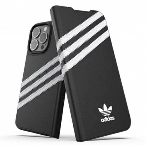 Adidas OR Booklet Case tok PU iPhone 13 Pro/13 6,1", fekete, fehér