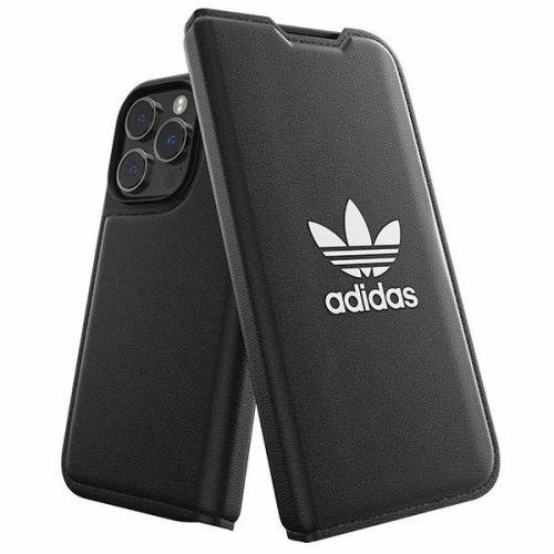 Adidas OR Booklet tok BASIC iPhone 14 Pro 6.1", fekete, fehér