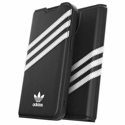 Adidas OR Booklet Case tok PU iPhone 14 6.1", fekete, fehér