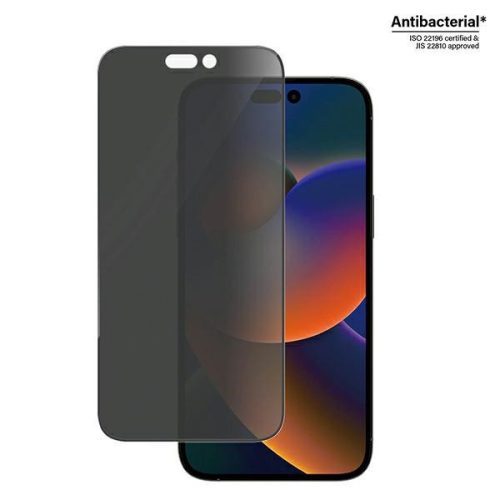 PanzerGlass kijelzővédő üvegfólia Ultra-Wide Fit iPhone 14 Pro Max 6,7" betekintésgátló antibakteriális