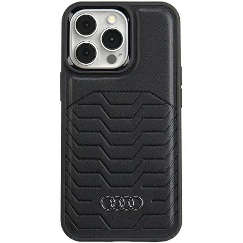 Audi Szintetikus bőr MagSafe iPhone 13/13 Pro 6.1", hátlap, tok, fekete