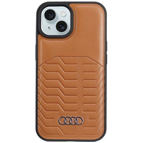 Audi Szintetikus bőr MagSafe iPhone 14 Plus/15 Plus 6.7" hátlap, tok, barna