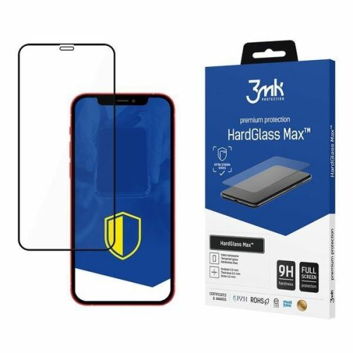 3MK HardGlass Max iPhone 12 Mini 5.4" teljes képernyős ujjlenyomamentes edzett üvegfólia, fekete