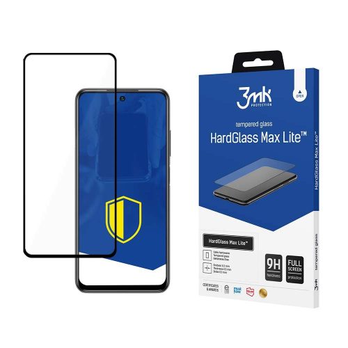 3MK HardGlass Max Lite™ Xiaomi Redmi Note 10s/10 4G 5D Full Glue teljes kijelzős edzett üvegfólia (tempered glass) 9H keménységű, fekete