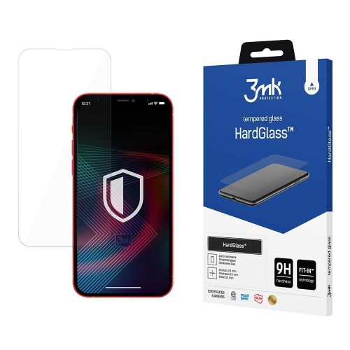 3MK HardGlass iPhone 13 Pro Max/14 Plus 6.7" teljes képernyős ujjlenyomamentes edzett üvegfólia, fekete