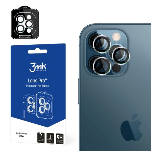 3MK Lens Protection Pro iPhone 12 Pro kamera védőfólia rögzítőkerettel 1db.