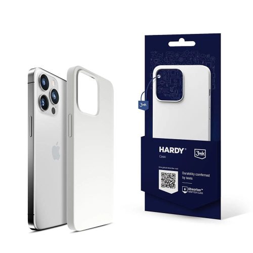 3MK Hardy Case iPhone 15 Pro 6.1" Magsafe hátlap, tok, ezüst-fehér