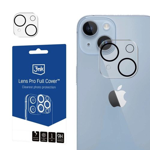 3MK Lens Pro Full Cover iPhone 13 Mini/ 13 edzett üvegfólia kamera objektívhez, rögzítőkerettel 1 db