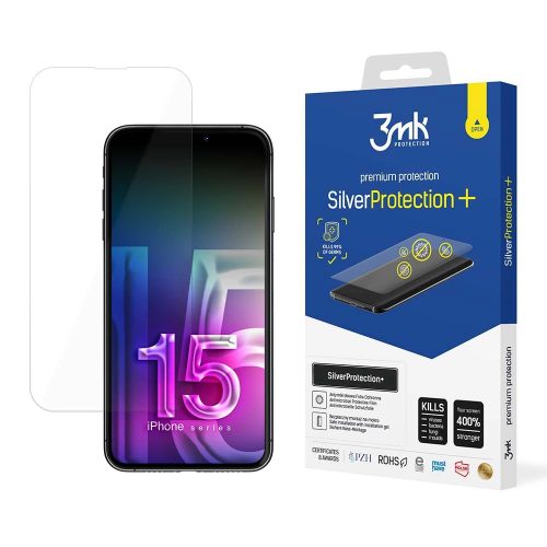 3MK Silver Protect+ iPhone 15 6.1" nedves fólia