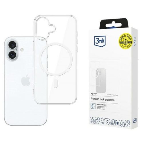 3MK MagCase iPhone 16 Magsafe hátlap, tok, átlátszó