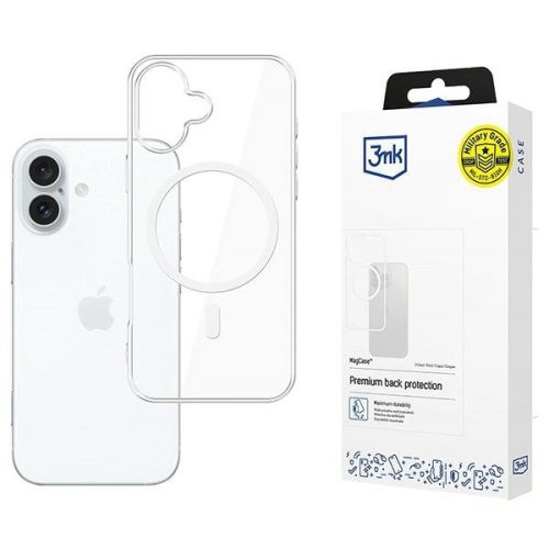 3MK MagCase iPhone 16 Plus Magsafe hátlap, tok, átlátszó