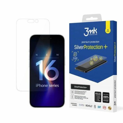 3MK SilverProtect+ iPhone 16 nedves rögzítésű fólia