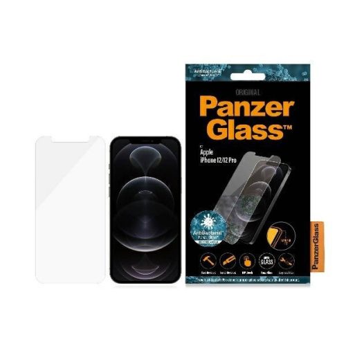 PanzerGlass kijelzővédő üvegfólia Pro Standard Super+ iPhone 12/12 Pro antibakteriális