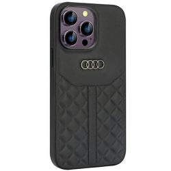   Audi Genuine Leather iPhone 14 Pro Max (AU-TPUPCIP14PM-Q8/D1-BK) hátlap, tok, fekete