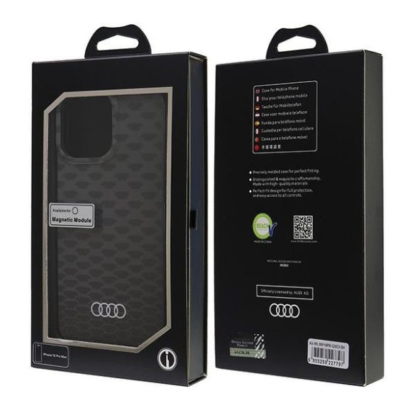 Audi IML Stitching Pattern MagSafe iPhone 16 Pro Max (AU-IMLMIP16PM-Q5/D3-BK) Magsafe kompatiblis hátlap, tok, fekete