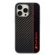 Audi Carbon Fiber Stripe iPhone 16 Pro Max (AUS-TPUPCIP16PM-R8/D1-BK) hátlap, tok, fekete